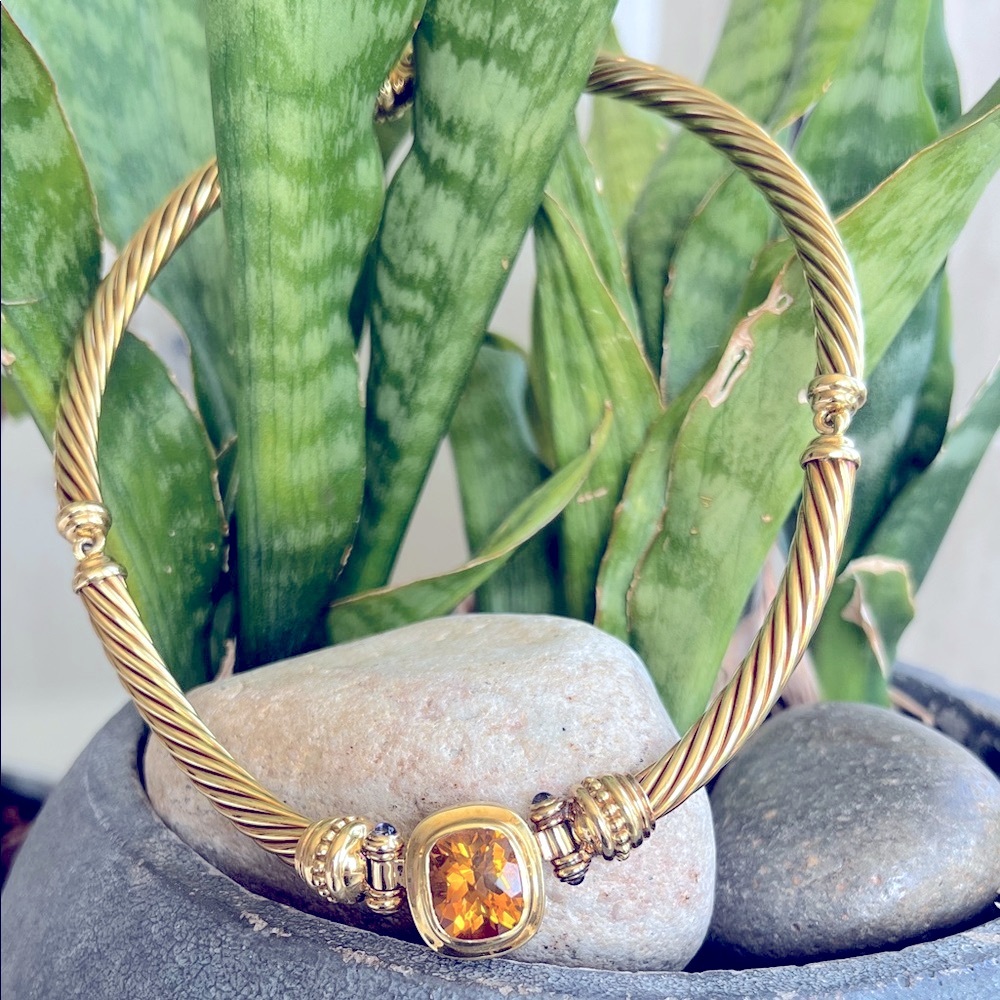 David Yurman 18k citrine and iolite necklace